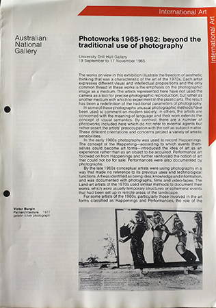 Photoworks 1965 to 1982 beyond the traditional use of photography